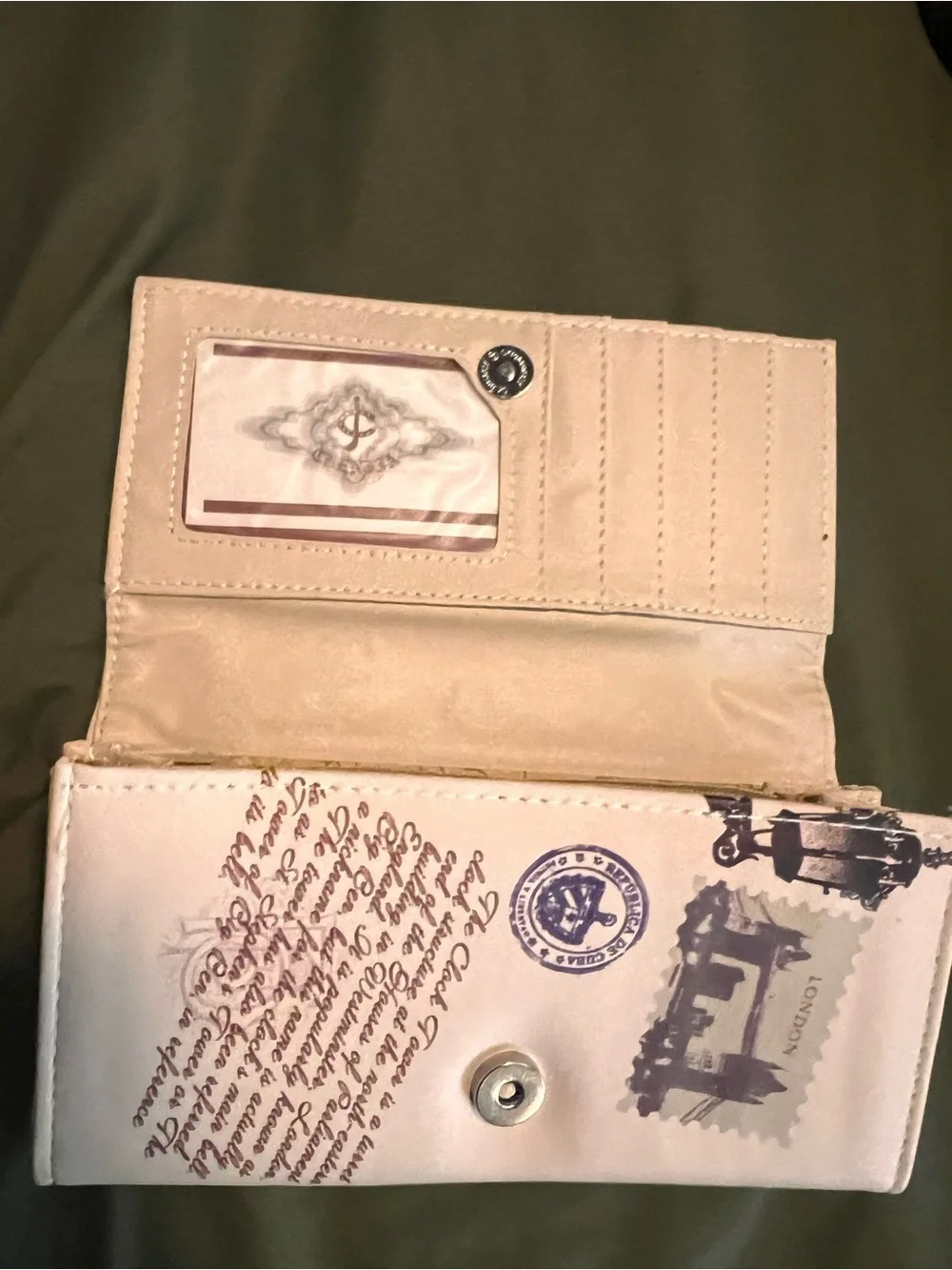 I Love London Printe Wallet - White with Red & Blue